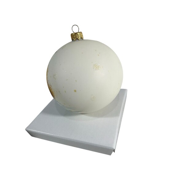 Vintage Hand Painted Glass Ball Ornament Christmas Winter Church Scene  5” H - Picture 5 of 13